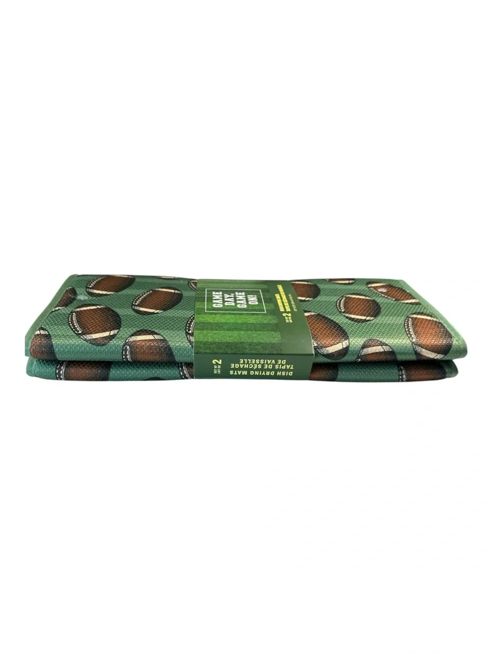 NEW VHTF Game Day, Game On FOOTBALL Dish Drying Mats Set/2